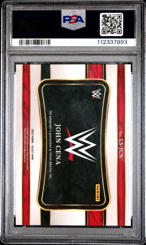 John Cena 2022 Panini Select WWE #LSJCN Legendary Signatures PSA 10 back