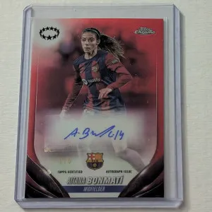 2023-24 Topps Chrome UEFA Women’s - Aitana Bonmati - Red Auto /5 front