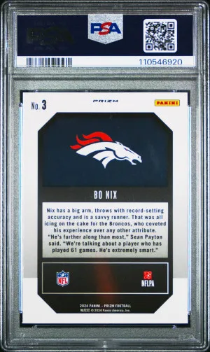 2024 Panini Prizm Emergent Bo Nix Emergent-Green Wave back