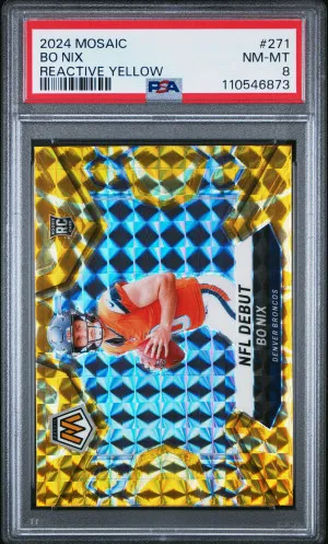 2024 Panini Mosaic Bo Nix Reactive Yellow front
