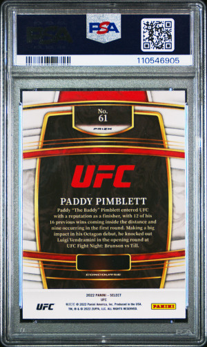 2022 Panini Select Ufc Paddy Pimblett Blue Prizm back