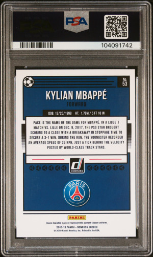 2018 Panini Donruss Kylian Mbappe back