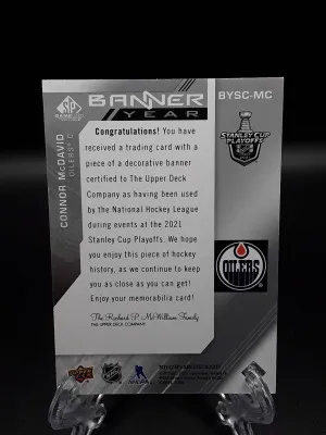 2021-22 Upper Deck SP Game Used Connor McDavid 2021 NHL Playoffs Banner Year back