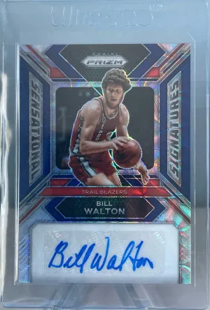 2023-24 Prizm Bill Walton Sensational Signatures Blue Scope Auto #/49 front
