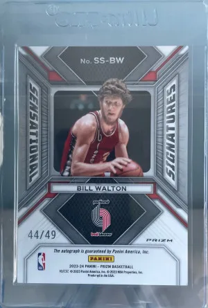 2023-24 Prizm Bill Walton Sensational Signatures Blue Scope Auto #/49 back