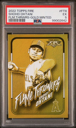 2022 Topps Fire Flame Throwers Shohei Ohtani Flm.thrwrs-Gold Minted front