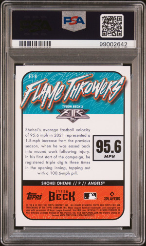 2022 Topps Fire Flame Throwers Shohei Ohtani Flm.thrwrs-Gold Minted back