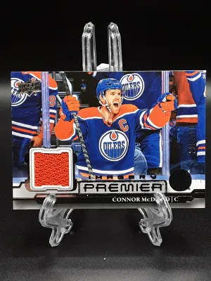 2022-23 UD Premier Imagery Material Connor McDavid  /300 Jersey #PDJ-CM Oilers front