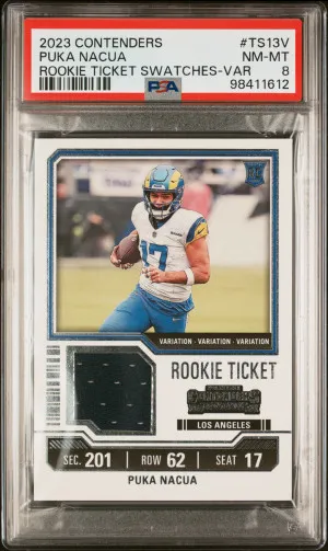 2023 Panini Contenders Rookie Ticket Swatches Puka Nacua Rookie Ticket Swatches-Var front