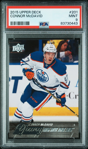 2015-16 Upper Deck CONNOR MCDAVID Young Guns PSA 9 #201 front