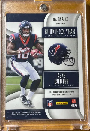 Keke Coutee Autograph Texans 2018 Holo back