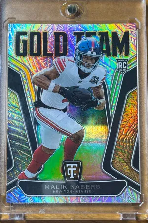 Malik Nabers Gold Team 2024 Giants Rookie front
