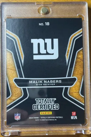 Malik Nabers Gold Team 2024 Giants Rookie back