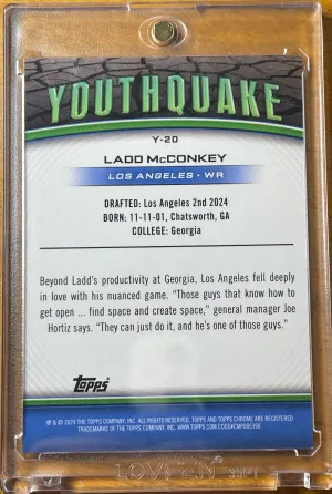 Ladd McConkey Rookie RC Pink Youthquake Insert Chargers back
