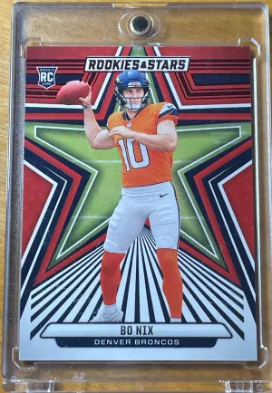 Bo Nix Red Rookie Parallel RC Broncos front