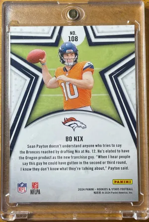 Bo Nix Red Rookie Parallel RC Broncos back