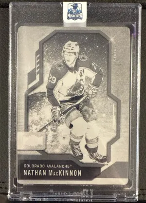 Nathan MacKinnon 1/1 #44 Black Printing Plate 2024-25 Metal Universe Hockey front