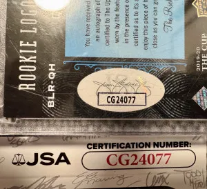 2019 The Cup Quinn Hughes #BLR-QH /3  WOLVERINE Edition! back