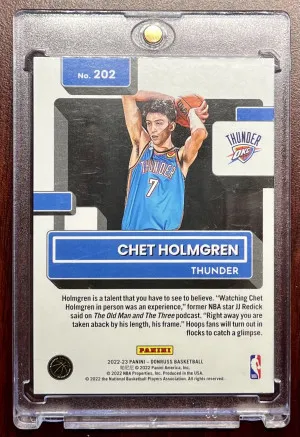 2022-23 Donruss Rated Rookie Chet Holmgren Holo Green Lazer RC back