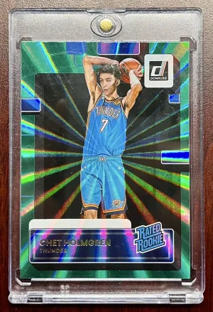 2022-23 Donruss Rated Rookie Chet Holmgren Holo Green Lazer RC front
