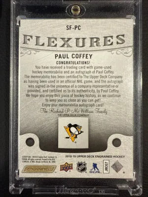 Paul Coffey Flexures Signature #SF-PC 2018-2019 Upper Deck Engrained Hockey back