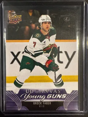 2023-24 UPPER DECK #C101 BROCK FABER UD CANVAS YOUNG GUNS ROOKIE RC front