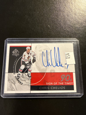 2018-19 SP Authentic Sign Of The Times 90’s Chris Chelios front