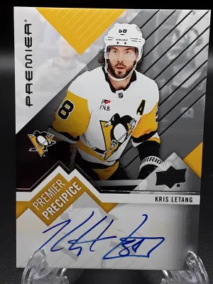 2023-24 Upper Deck Premier Precipice Auto Kris Letang PP-KL Penguins front
