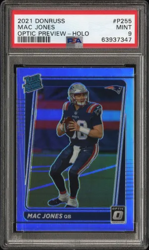 2021 Panini Donruss Mac Jones Optic Preview-Holo front
