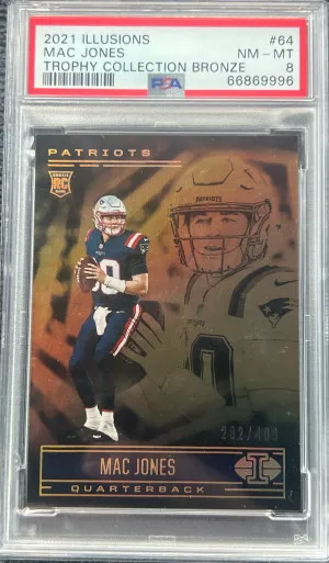 2021 Panini Illusions Mac Jones Trophy Collection Bronze front