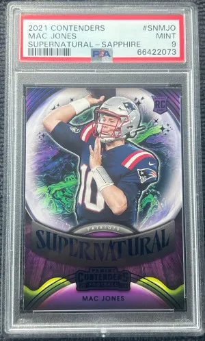 2021 Panini Contenders Supernatural Mac Jones Supernatural-Sapphire front