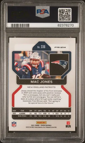 2021 Panini Prizm Mac Jones Lazer Prizm back