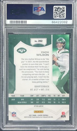 2021 Panini Playoff Zach Wilson Plus back