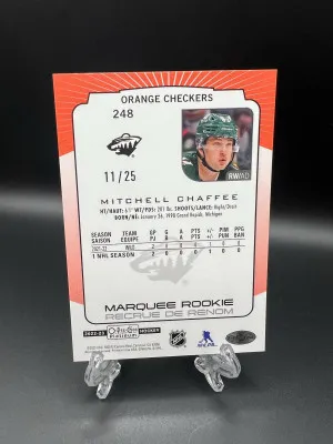 Mitchell Chaffee Rookie Orange Checkers /25 back
