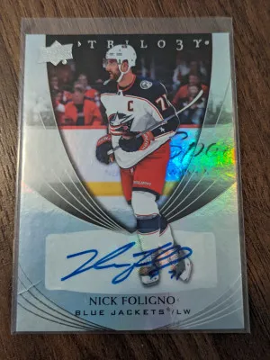Nick Foligno auto Trilogy 2020-21 autograph front