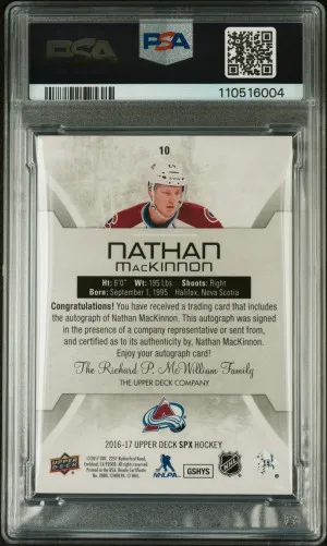 2016 Spx Nathan Mackinnon Autograph-Blue back
