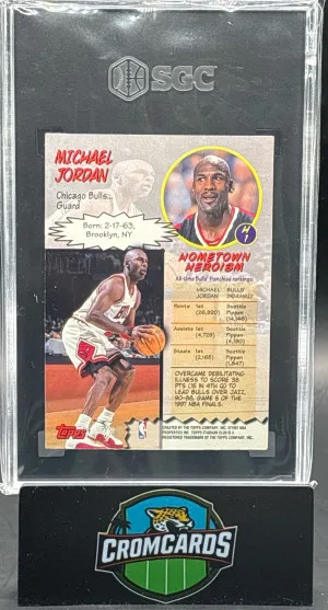 1997 Stadium Club Michael Jordan H1 Hardcourt Heroics - SGC 9 back