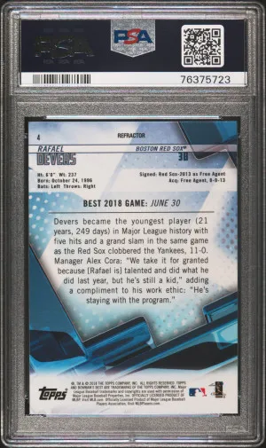 2018 Bowman's Best Rafael Devers Refractor back