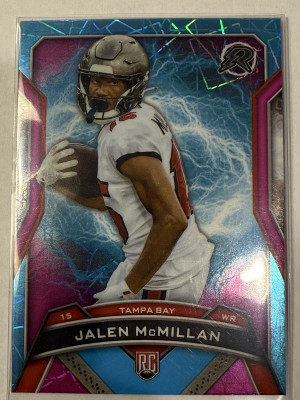 Jalen McMillan #189 2024 Topps Resurgence Football Card Sky Blue & Pink Surge front