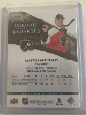 24-25 Exquisite Collections Rookies Matvei Michkov 236/399 back