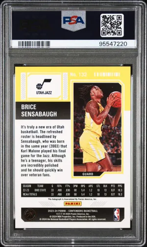 2023 Panini Contenders Brice Sensabaugh #132 Autograph PSA 10 back
