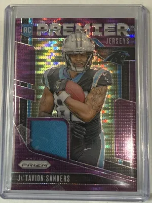 2024 Donruss Optic Ja'Tavion Sanders Premier Jersey purple pulsar front