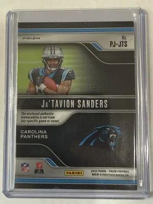 2024 Donruss Optic Ja'Tavion Sanders Premier Jersey purple pulsar back