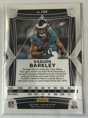 2024 Obsidian Saquon Barkley #158 back