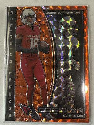 2024 Obsidian Marvin Harrison Jr and Gary Clark Orange Eclipsing Legends front