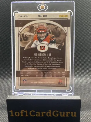 2020 Panini Prizm Joe Burrow #201 Rookie Nicely Centered RC back