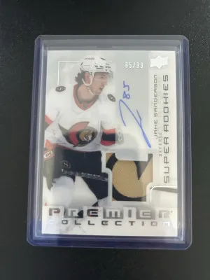 2022-23 Upper Deck Premier Jake Sanderson #SRR-SA (95/99) Super Rookies front