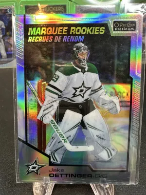 2020-21 OPC O-Pee-Chee Platinum JAKE OETTINGER Rookie RC RAINBOW REFRACTOR PARALLEL #175 - DALLAS STARS front