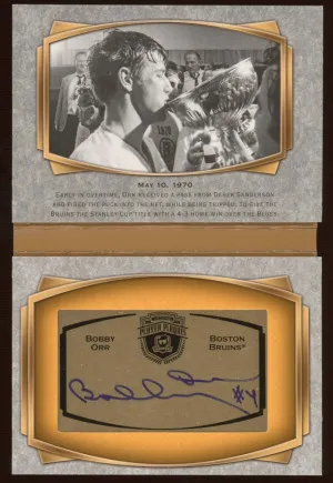 BOBBY ORR 2021-22 UPPER DECK THE CUP - LEGEND PLAYER PLAQUES AUTOGRAPH BOSTON BRUINS SERIAL /25 SSP HOLY GRAIL COLOR MATCH front