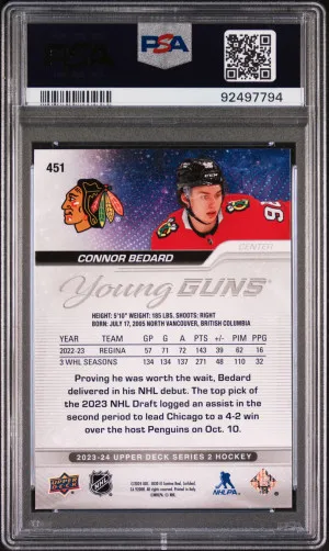 2023 Upper Deck Connor Bedard back